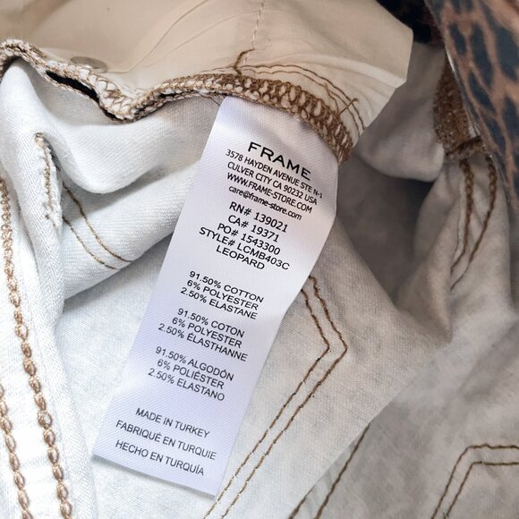 FRAME Le Crop Mini Boot Coated Jeans Leopard Size 24 NEW NWT - Picture 6 of 10